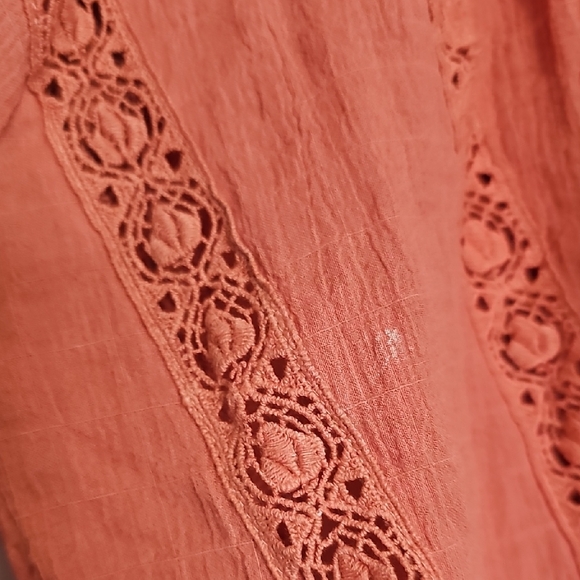 Free People Terracotta Embroidered Blouse - Picture 5 of 8